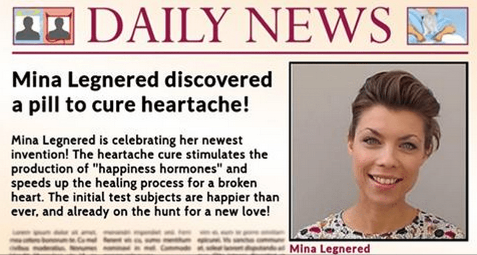 Mina Legnered discovers cure for heartache